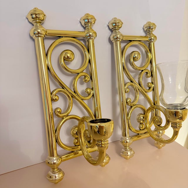 1970s Syroco Wall Sconce Candle Holders, a Pair For Sale In Raleigh - Image 6 of 12