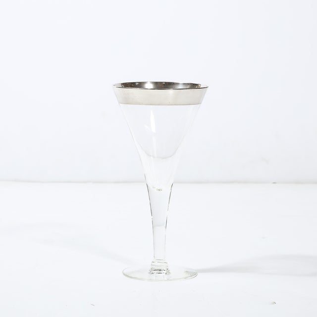 Set of Six Silver Gilt Rimmed Martini Glasses by Dorothy Thorpe For Sale In New York - Image 6 of 11