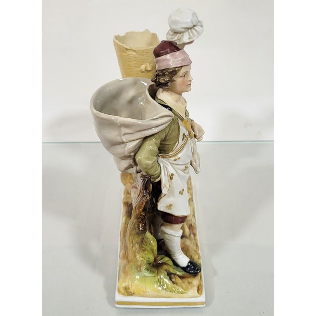Ceramic Antique German Hand Painted Volkstedt Porcelain Grouping Man & Woman For Sale - Image 7 of 13