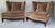 C2000 Donghia "Geneva" Collection Walnut Framed Club Chairs With Donghia Linen Velvet Textile -Pair For Sale In Miami - Image 6 of 16