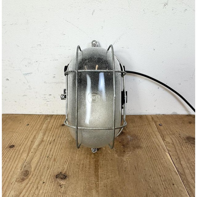 Industrial Industrial Brown Bakelite Wall Light with Frosted Glass, 1960s For Sale - Image 3 of 17