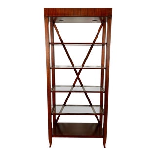 Hekman Metropolis Mahogany Illuminated Etagere Bookcase For Sale