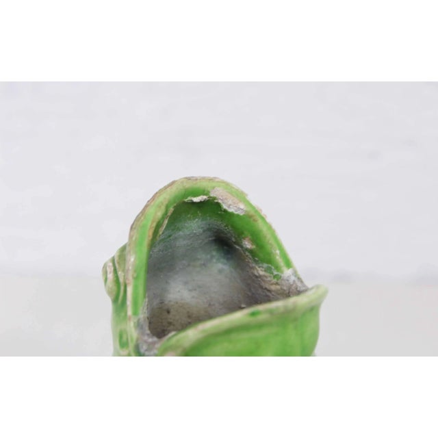 Chartreuse Frog Vase from Sarreguemines, 1950s For Sale - Image 8 of 10
