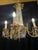 Gilt Bronze and Crystal 4-Light Chandelier with Enameled Glass Decoration, Early 20th Century For Sale - Image 4 of 12