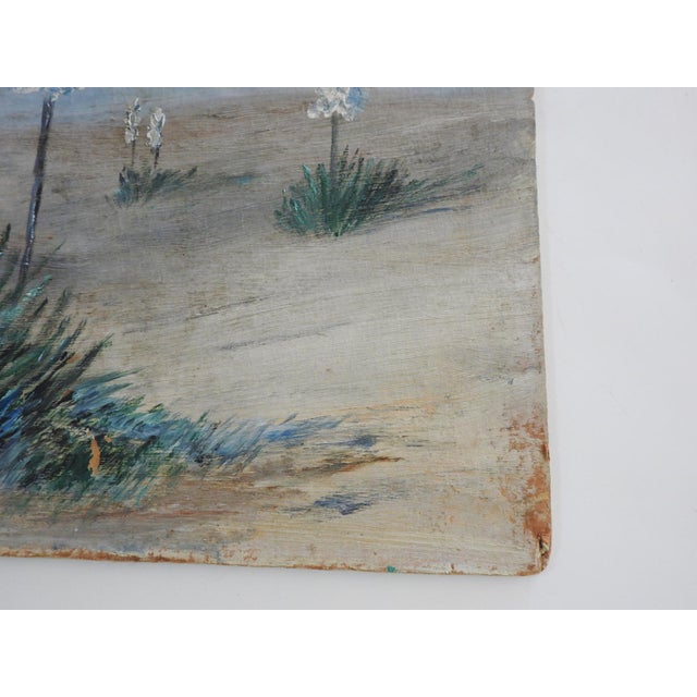 Early 20th Century Early 20th Century Desert Yucca Landscape Painting For Sale - Image 5 of 7