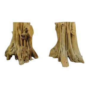 Cypress Tree Root Trunk Driftwood Dining Table Desk Double Pedestal Base - Pair