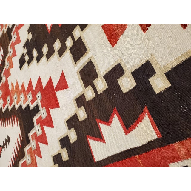 Antique Navajo Carpet, Folk Rug, Handmade Wool, Beige, Gray, Soft Coral For Sale In New York - Image 6 of 18