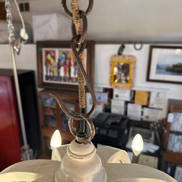 Port & Manor Distressed Globe 8 Light Chandelier For Sale - Image 9 of 12