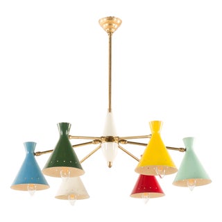 Mid-Century Italian Chandelier attributed to Arredoluce, 1950s For Sale