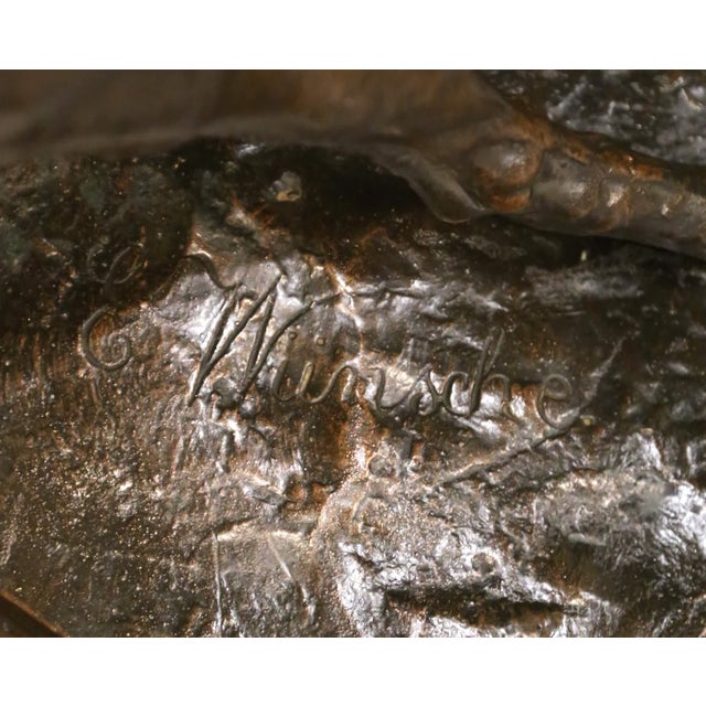 Late 19th Century German Brass & Plaster Hunting Dog Sculpture by Emil Wünsche For Sale In Dallas - Image 6 of 14
