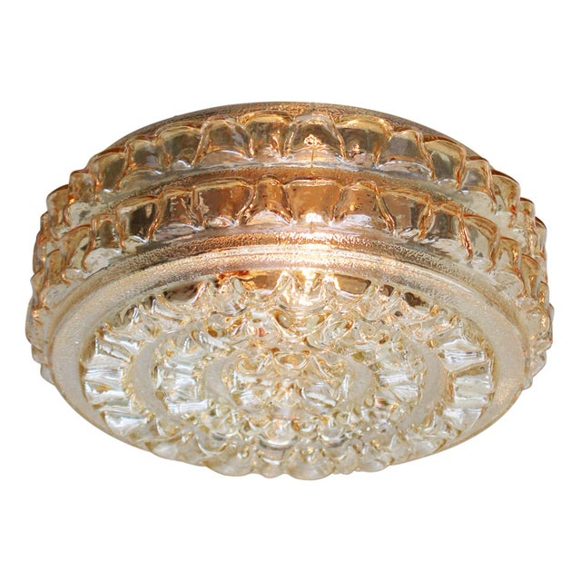 Metal Mid-Century Modern Light Amber Glass Sconce For Sale - Image 7 of 9