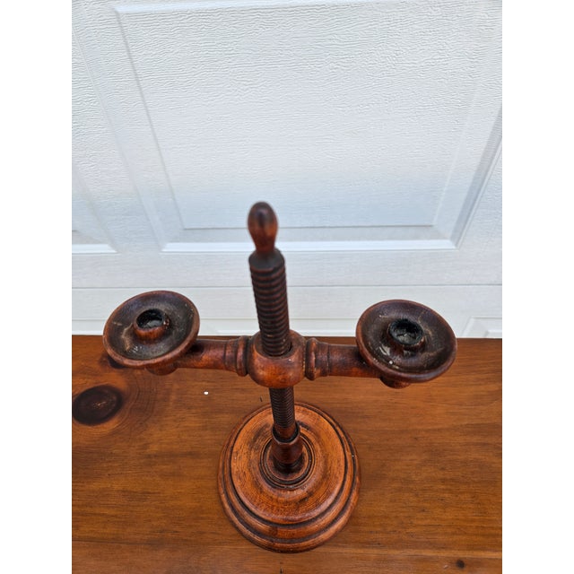 Antique Colonial Style Adjustable Double Candle Holder For Sale - Image 4 of 12