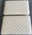 Vintage X-Form Upholstered Ottomans With Nailhead Trim, Pair For Sale - Image 9 of 14