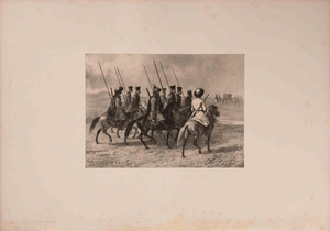 Auguste Raffet, Cosaques en Service Militaire, Lithograph, 1838