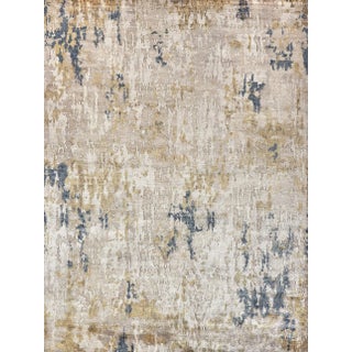 Exquisite Rugs Laureno Hand-Knotted Bamboo Silk & Cotton Beige/Gold Rug-6'X9' For Sale