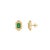 Art Deco Byzantine Style Zambian Emerald Halo Diamond Earrings- A Pair For Sale - Image 3 of 9