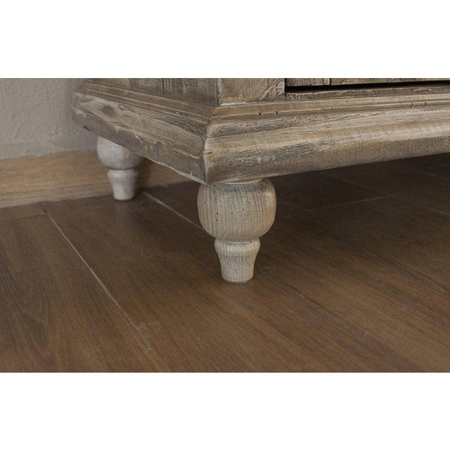Rustic Keystone Weathered Pine Mirrored Console - 73" For Sale - Image 3 of 4