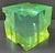 Plastic 1960s Mid-Century Optical Light and Space Sculpture Green Lucite Cube Attributed to Roz Stroll For Sale - Image 7 of 12