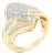 10K Yellow Gold Diamond Bypass Cluster Ring (1 Cttw, I-J Color, I2-I3 Clarity) - Size 8 For Sale