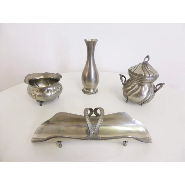 Handmade Pewter Items, 1960s, Set of 4 For Sale - Image 17 of 17