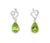 Contemporary Late 20th Century 14K White Gold Peridot Diamond Heart Drop Earrings Estate, Pair For Sale - Image 3 of 3
