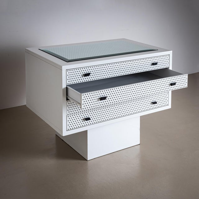 White White Chest of Drawers and Cabinet by Matteo Thun, Italy, 1980s, Set of 2 For Sale - Image 8 of 10