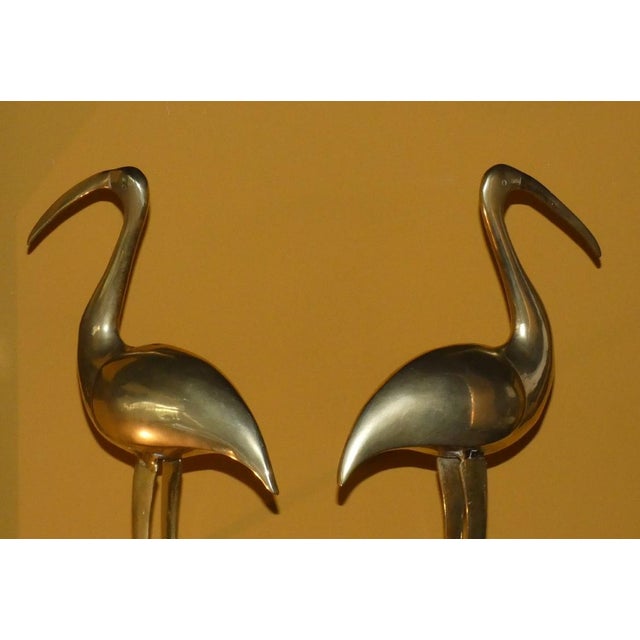 Metal Brass Ibis Sculptures, France, 1960s, Set of 2 For Sale - Image 7 of 12