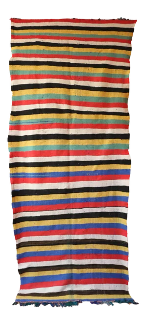 Blanket Throw Vintage Moroccan Textile - 4'6" X 11'5" Ft