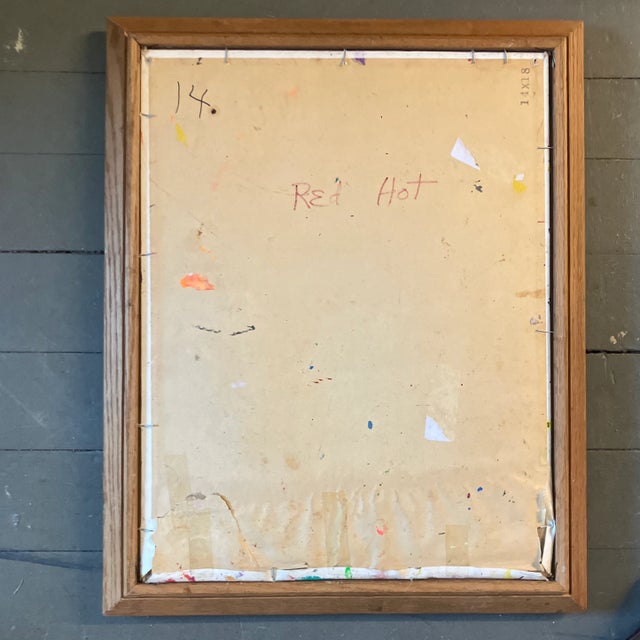 Abstract 1970’s Vintage Abstract Outsider Pop Portrait Painting Modernist Frame For Sale - Image 3 of 3