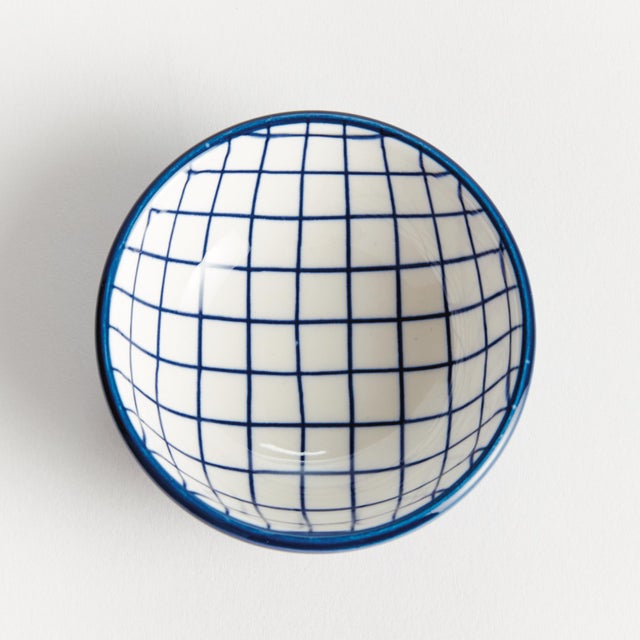 Ceramic Stria Grid Dip Bowls, Set Of 6 For Sale - Image 7 of 8