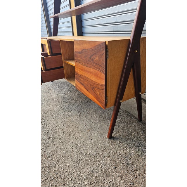1970s Mid-Century Walnut and Ash Highboard, 1960s For Sale - Image 5 of 11