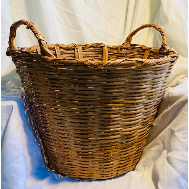 Large vintage country French style gathering basket