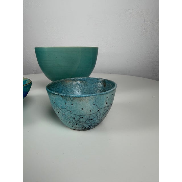 Vintage Handmade Ceramic Bowls, 1980s, Set of 4 For Sale - Image 4 of 17