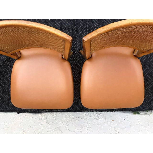 Wood Mid-Century Modern William A. Berkey for John Widdicomb Walnut Side Chairs With Faux Leather Seats - A Pair For Sale - Image 7 of 12