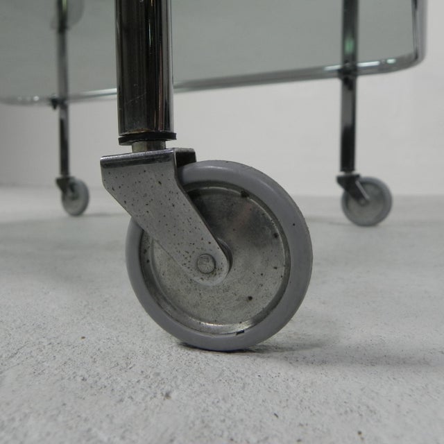 Silver Vintage Chromed Serving Trolley, 1970s For Sale - Image 8 of 16