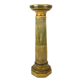 19th Century French Faience Column Pedestal For Sale