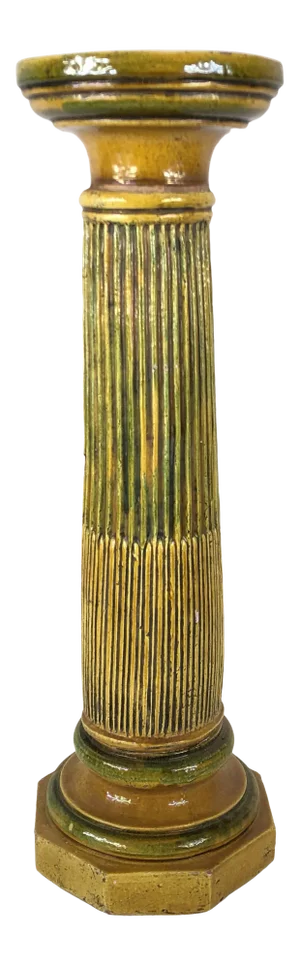 19th Century French Faience Column Pedestal
