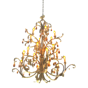 1980s Wildly Beautiful Amber Crystal Chandelier