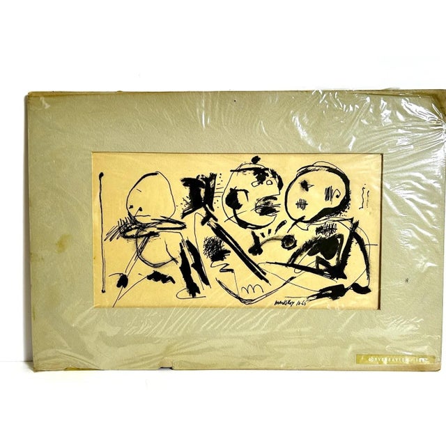 Mid 20th Century Rod MacKillop Signed Abstract Figurative Ink Drawings, Set of 3, 1965 For Sale - Image 5 of 12