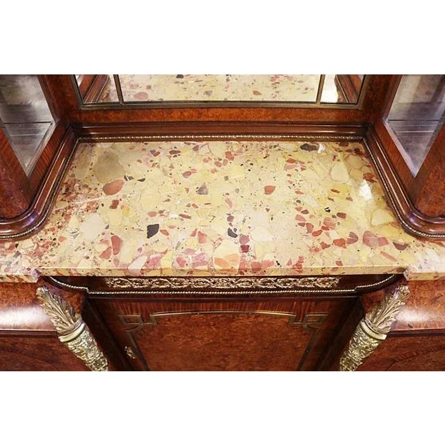​French Bronze Mounted Marble Top Inlaid Server Buffet Circa 1910 For Sale - Image 9 of 11