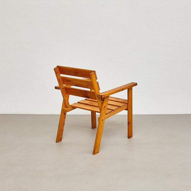 Wood Mid-Century Rationalist Wooden Armchairs, France, 1960s, Set of 2 For Sale - Image 7 of 18