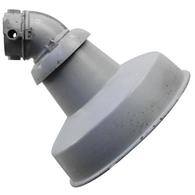 Gray Vintage Dutch Gray Aluminum Wall Light from Industria Rotterdam For Sale - Image 8 of 8