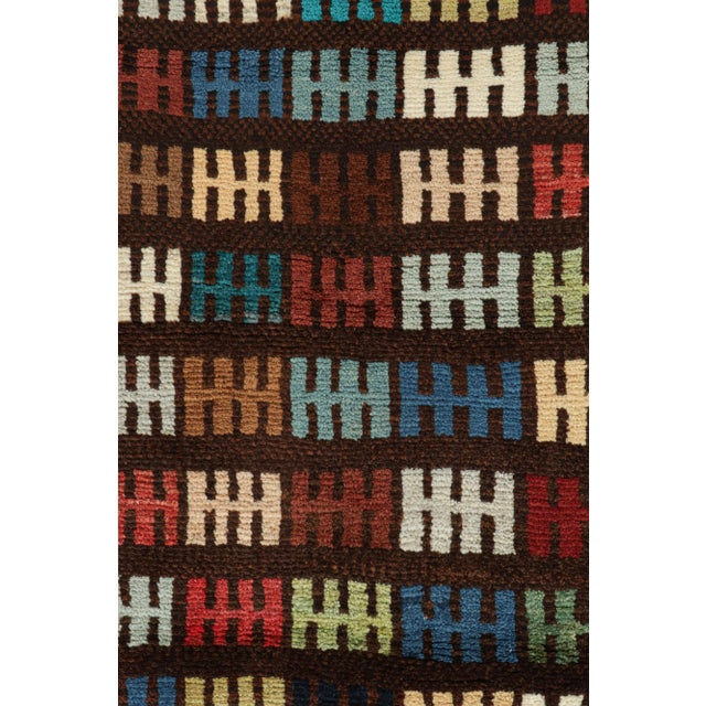 1950s Vintage Qashqai Persian Gabbeh Rug With Vibrant Geometric Pattern by Rug & Kilim For Sale In New York - Image 6 of 8