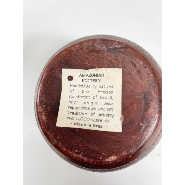 1970s Vintage Boho Chic Rustic Amazon Hand-Made Pottery Vase For Sale In Boston - Image 6 of 7
