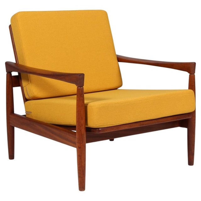 Yellow Vintage Lounge Chair in Teak by Erik Wørts for Ikea, 1960s For Sale - Image 8 of 8