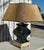 1940s Monumental Square Hollywood Regency Blue Multicolor Large Lamp Style After Fortuny & Parchment Shade For Sale - Image 14 of 18