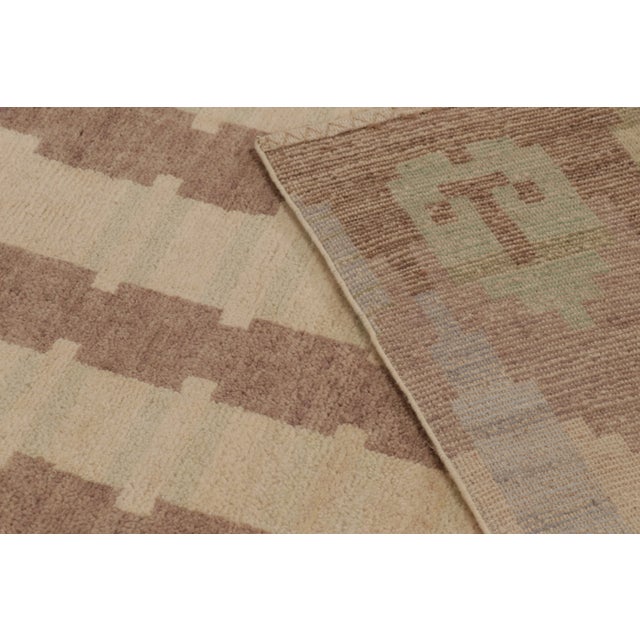Contemporary Scandinavian Style Geometric Beige, Green & Blue Wool Rug by Rug & Kilim For Sale - Image 10 of 10