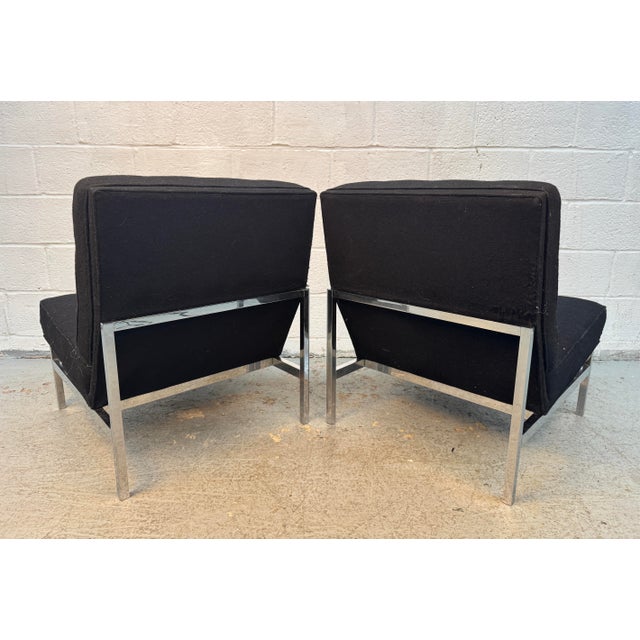 Mid-Century 'Model 51' Armless Slipper Lounge Chairs Attributed to Florence Knoll For Sale In New York - Image 6 of 15