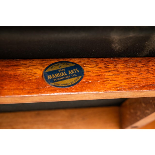 Original Piano Bench in Walnut & Velour for the Baldwin Acrosonic Spinet Piano by Manual Arts, Usa, C. 1960s For Sale - Image 10 of 18