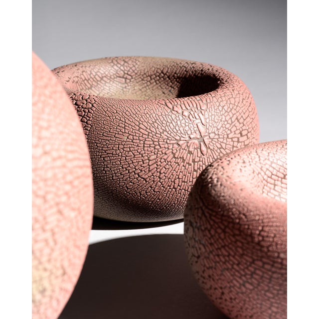 Brown Reduction Glazed Ceramic Vase and Bowls by Mario Enke Studio Pottery, 1980s, Set of 3 For Sale - Image 8 of 18